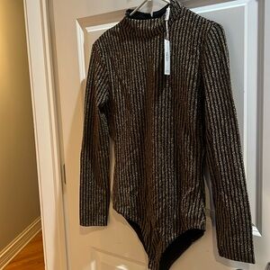 Striped black and gold bodysuit